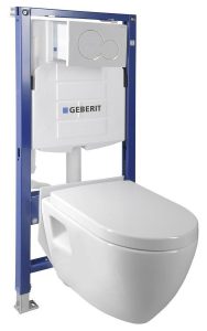 SAPHO Závěsné WC Nera s podomítkovou nádržkou do sádrokartonu a tlačítkem Geberit